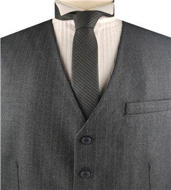 Grey Wool Stripe Classical Luxury Business Waistcoat Only