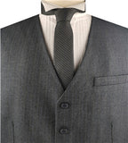 Grey Wool Stripe Classical Luxury Business Waistcoat Only