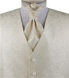 Ivory Big Paisley Classical Wedding Waistcoat Set