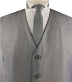 Solid Grey Poly&Wool  Classical Tuxedo Waistcoat Only