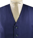 Solid Blue Poly Classical Formal Wear Waistcoat Only