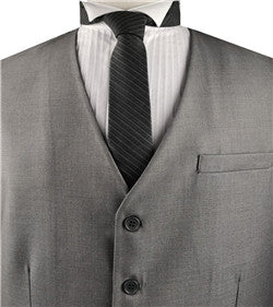 Solid Silver Poly Classical Formal Wear Waistcoat Only