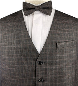 Brown Wool Stripe Classical Luxury Business Waistcoat Only