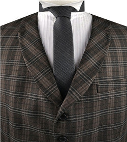 Brown Tweed Classical Tuxedo Collared Waistcoat Only