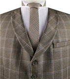 Beige Tweed Classical Tuxedo Collared Waistcoat Only