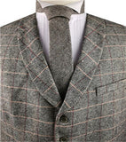 Silver&Burgundy Tweed Classical Tuxedo Collared Waistcoat Only