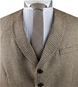 Mix Beige Tweed Classical Tuxedo Collared Waistcoat Only