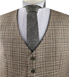 Beige Classical Tweed Formal Wear Tuxedo Waistcoat Only