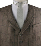 Chocolate Tweed Classical Tuxedo Collared Waistcoat Only