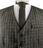 Dark Green Classical Tweed Formal Wear  Waistcoat Only