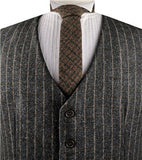 Beige Chequer Classical Tweed Formal Wear  Waistcoat Only