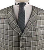 Grey Tweed Classical Tuxedo Collared Waistcoat Only