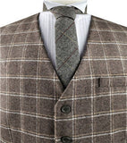 Light Beige Classical Tweed Formal Wear  Waistcoat Only