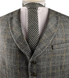 Grey Tweed Classical Business Collared Waistcoat Only