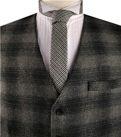 Grey&Black Classical Tweed Formal Wear  Waistcoat Only