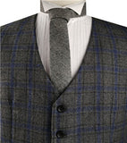 Grey&Blue Classical Tweed Formal Wear  Waistcoat Only