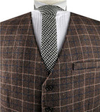 Chocolate Classical Tweed Formal Wear  Waistcoat Only