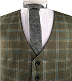 Green Classical Tweed Formal Wear  Waistcoat Only