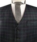 Green&Navy Classical Tweed Formal Wear  Waistcoat Only