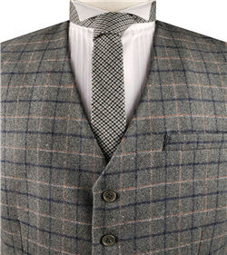 Light Grey Classical Tweed Formal Wear  Waistcoat Only