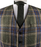 Blue&Green Classical Tweed Formal Wear  Waistcoat Only