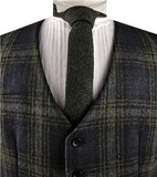 Navy&Green Classical Tweed Formal Wear  Waistcoat Only