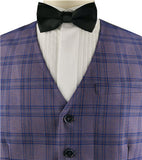 Chequer Purple Classical  Formal Wear Tuxedo Waistcoat