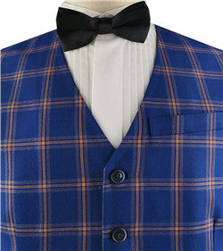 Chequer Blue Classical  Formal Wear Tuxedo Waistcoat