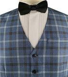 Chequer Navy Classical  Formal Wear Tuxedo Waistcoat