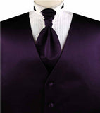 Solid Egg Purple Plain Fabric Classical Dress/Bridal Waistcoat+Cravat+Hanky