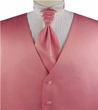 Solid Peach Plain Fabric Classical Tuxedo Waistcoat+Cravat+Hanky