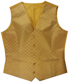 Lady Gold Chequer Classical Fashion Waistcoat