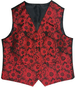 Lady Red Floral Leaf Classical Fashion  Waistcoat