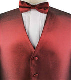 Burgundy Shining Uniquire Metal Yarn Fabric  Classical Dress/Bridal Waistcoat+Bowtie+Hanky