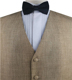 Sienna Solid Linen Classical Tuxedo/Wedding Custom Made Waistcoat+Bowtie