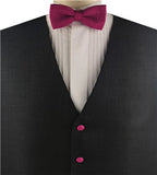 Black Solid Linen Classical Tuxedo/Wedding Custom Made Waistcoat+Bowtie