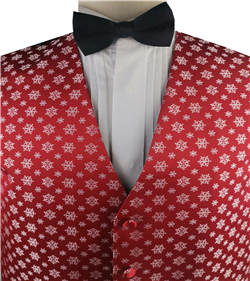 Red&white Christmas  Microfiber Woven Fabric Waistcoat Set