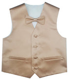 Apricot color Wedding Flower Boys Solid Waistcoat With Bowtie