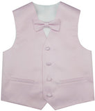 Light pink Wedding Flower Boys Solid Waistcoat With Bowtie