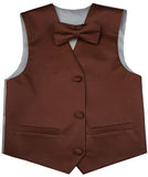 Iron rust Wedding Flower Boys Solid Waistcoat With Bowtie