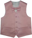 Rose  Flower Boys Solid Waistcoat With Bowtie