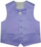 Lilac Flower Boys Solid Waistcoat With Bowtie