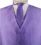 Solid Purple Duppion Classical Tuxedo Custom Made Waistcoat+Necktie