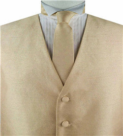 Solid Gold Duppion Classical Tuxedo Custom Made Waistcoat+Necktie