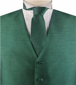 Solid Hunter Green Duppion Classical Tuxedo Custom Made Waistcoat+Necktie