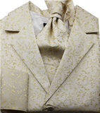 Gold Classical Tuxedo Collared Waistcoat+Cravat Set