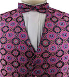 Fuschia Classical Wedding/Tuxedo Waistcoat+Bowtie+Hanky