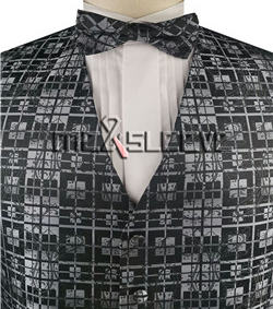 Grey&Black Paisley Wedding/Tuxedo Waistcoat+Bowtie+Hanky