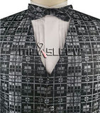 Grey&Black Paisley Wedding/Tuxedo Waistcoat+Bowtie+Hanky