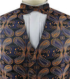 Beige Colorful Paisley Classical Wedding Waistcoat Set